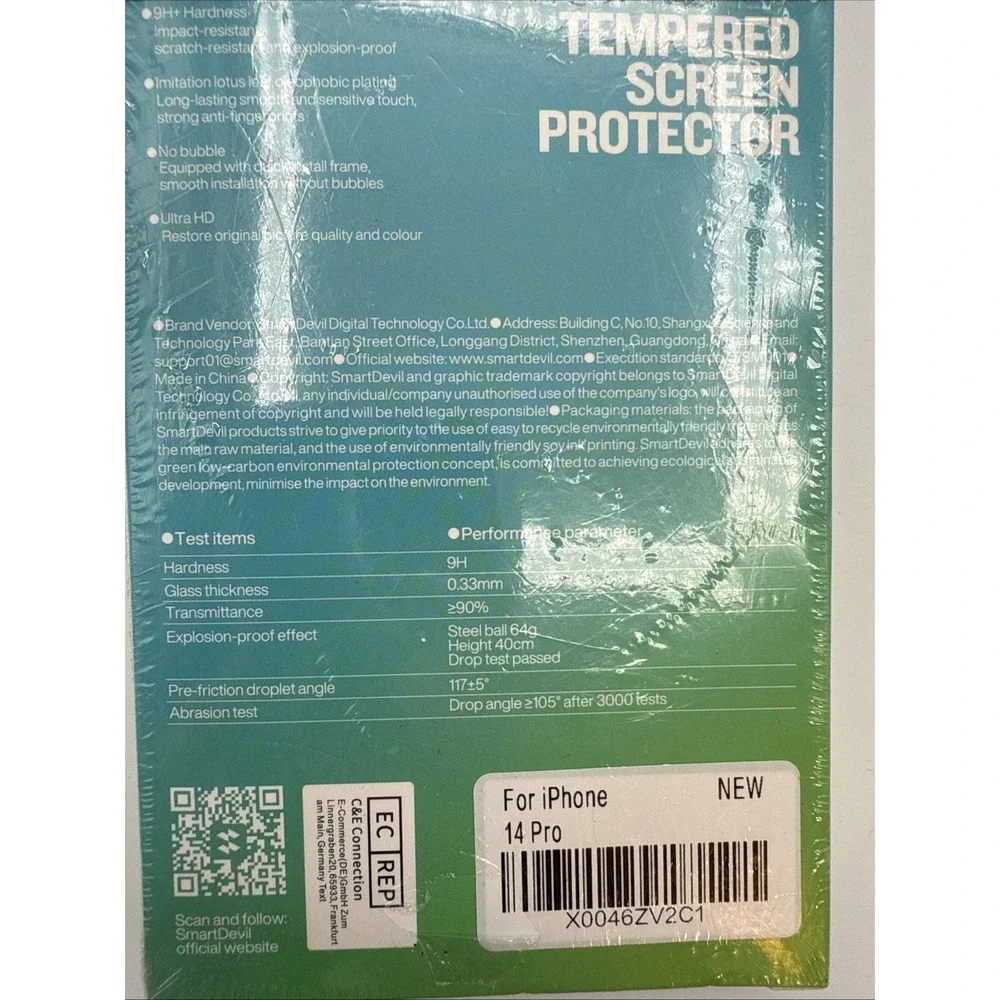 Smart Devil Tampered screen protector, iPhone 14 Pro‎ Impact resistance